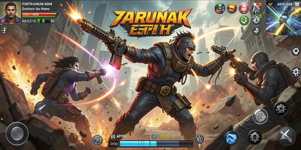 Tampilan gameplay mendebarkan dari AP686 saat pertarungan berlangsung.