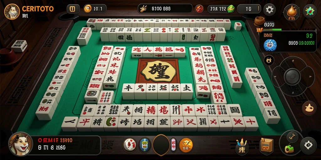 Tampilan gameplay Mahjong yang menantang dan menarik di CERITOTO.