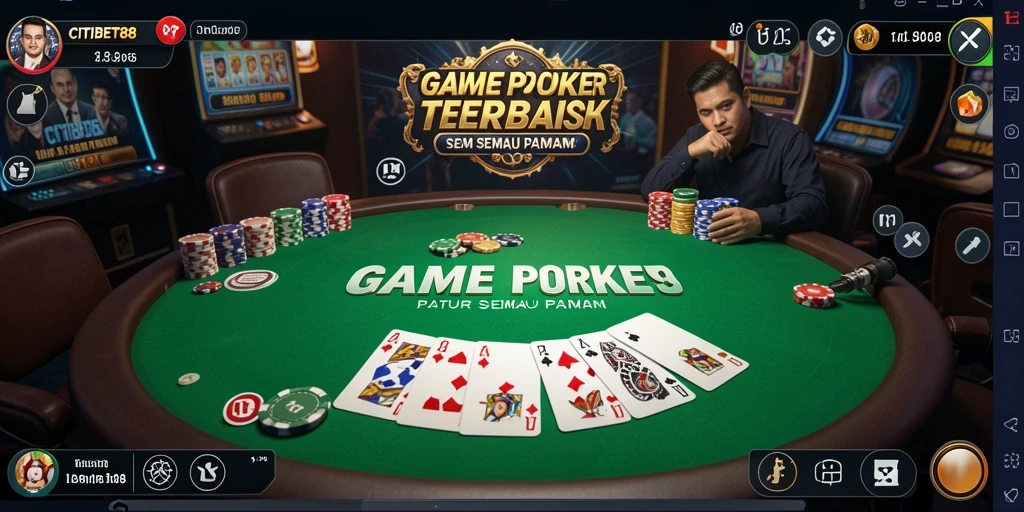 Screenshot utama CITIBET88 menampilkan gameplay poker yang seru.