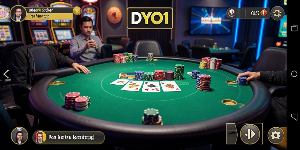 Tampilan gameplay Poker yang mendebarkan di <strong>DYO1</strong>.