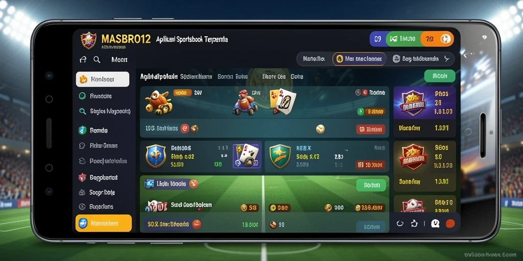 Tangkapan layar utama <strong>MASBRO12</strong> menunjukkan gameplay taruhan olahraga yang seru.