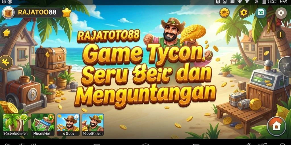 Screenshot gameplay RAJATOTO88 menampilkan pengelolaan bisnis yang seru.