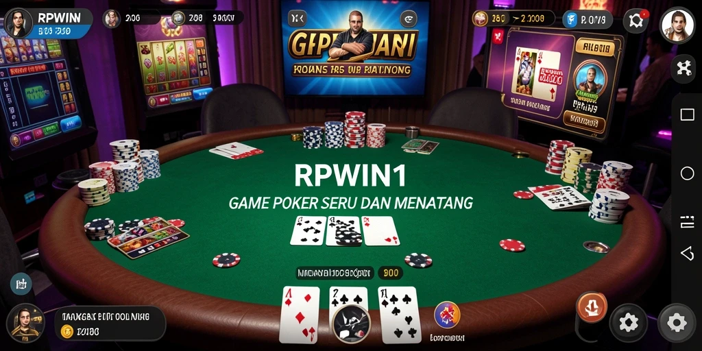 Tampilan seru dari gameplay poker yang mendebarkan.