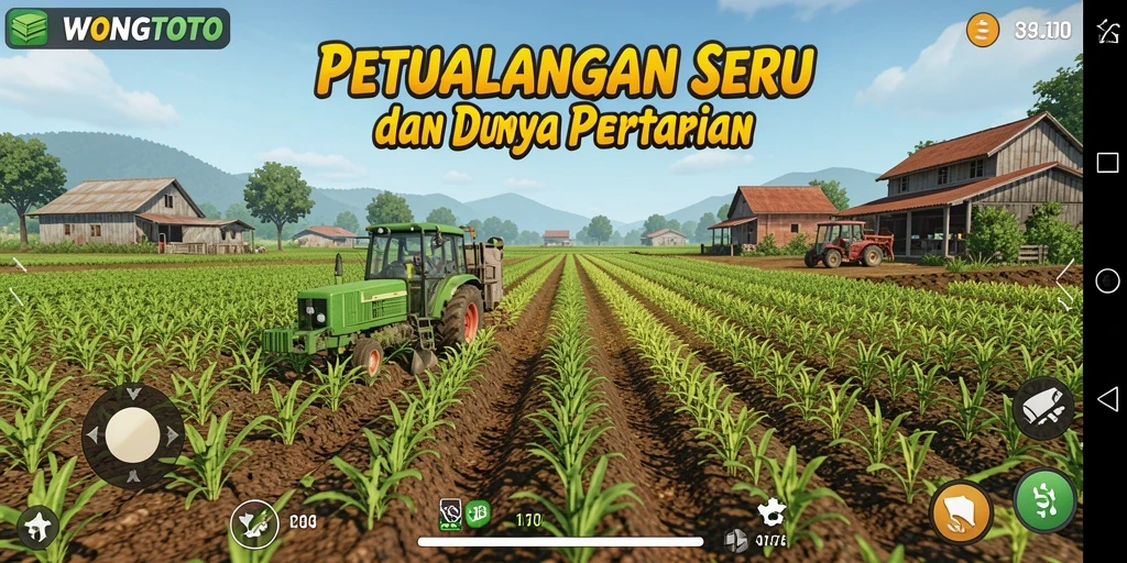 Tangkapan layar WONGTOTO menampilkan gameplay bertani yang seru dan interaktif.